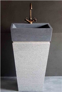 Lava Stone China Pedestal Sink