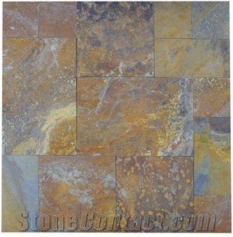 China Multicolor Slate, Hebei Rust Slate Slabs & Tiles