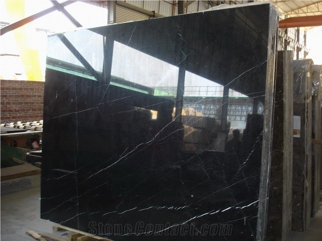 China Marquina Marble Slab, China Black Marble