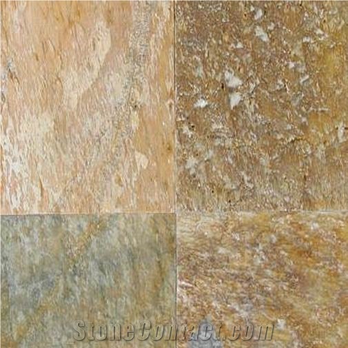 Golden Quartzite Slabs & Tiles, India Yellow Quartzite
