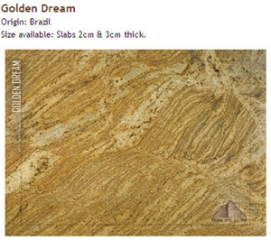 Golden Dream Granite Slabs & Tiles, Brazil Yellow Granite
