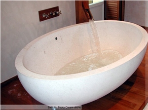 Bathtub in Moca Cream Limestone