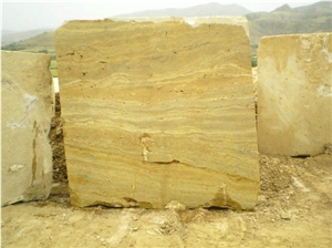 Elazig Gold Travertine Block, Turkey Yellow Travertine