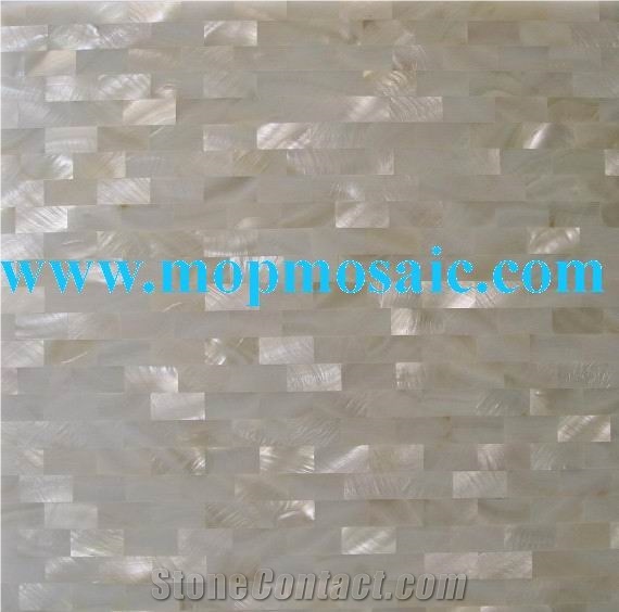 White Freshwater Shell Mosaic Tiles