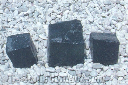 Black Bazalt Cobble Stone, Aliaga Black Basalt Cobble Stone