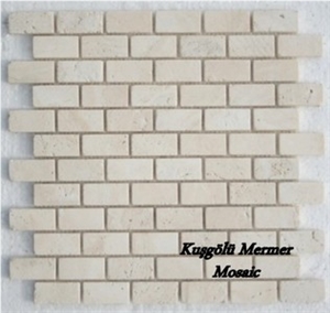 Ivory Travertine Mosaic K15, Beige Travertine Wall Mosaic