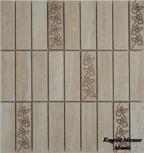 Mosaic K3, Classic Beige Travertine, Polished, Honed Panels