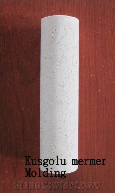 Travertine Pencil Molding K8 , White Travertine Moldings & Borders