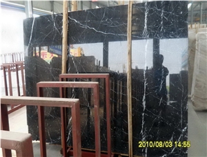 China Nero Marquina Marble Slab, China Black Marble Tiles Wall Cladding,Bathroom Floor Covering