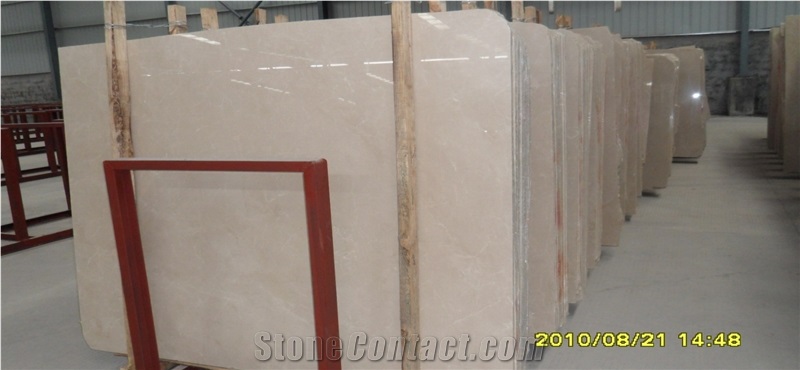 New Royal Botticino Marble Slab High Glossy Polished, Turkey Beige Marble Cutting Panel Tiles for Wall Cladding