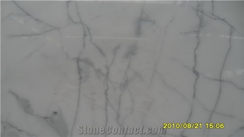 Snow White Marble Slab Polished, Italy White Statuario Venato Marble Machine Cutting Panel for Wall Cladidng,Bathroom Floor Covering Gofar