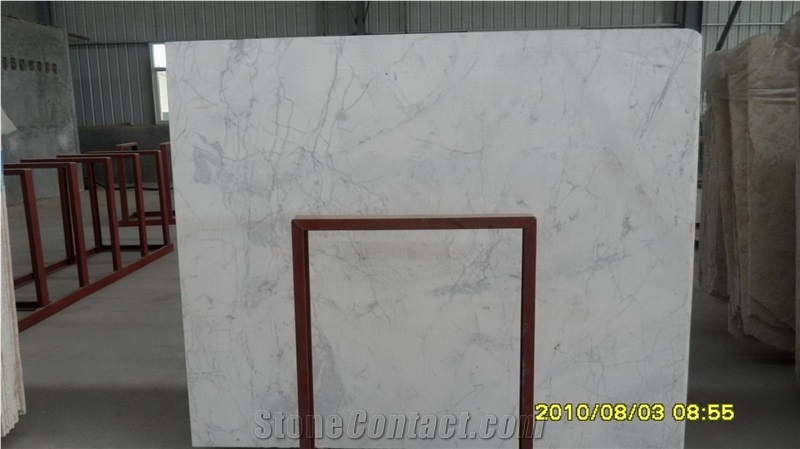 Snow White Marble Slab Polished, Italy White Statuario Venato Marble Machine Cutting Panel for Wall Cladidng,Bathroom Floor Covering