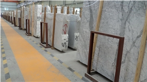 White Marble Series (Bianco Carrara Venato,Fine Marble Machine Cutting Tile Panel for Hotel Lobby Floor Paving,Bathoom Wall Cladding