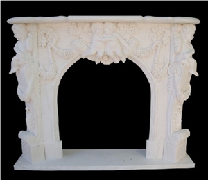 White Marble Fireplace Mantel