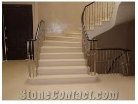 Botticino Beige Marble Stairs, Steps