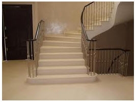 Botticino Beige Marble Stairs, Steps