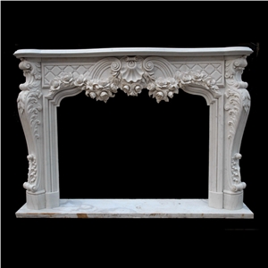 White Marble Fireplace Mantel