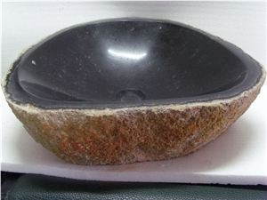 Shanxi Black Granite Cobble Oval Sink