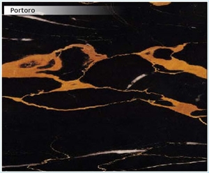 Portoro Marble Slabs & Tiles, Italy Black Marble