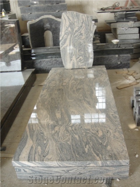 Indian Juparana Granite Tombstone