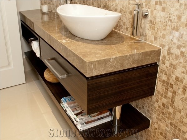 Emperador Marble Vanity Bench Top From, Bathroom Vanity Benches