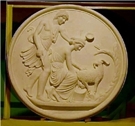 Beige Marble Roman Medallion Relief