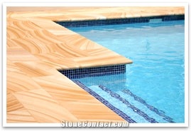 Teak Wood Sandstone Swimming Pool Coping