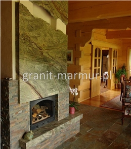 Rain Forest Green Marble Fireplace