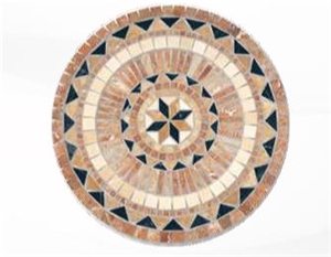 Travertine Marble Mixed Mosaic Medallion