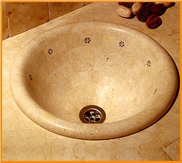 Beige Travertine Mosaic Sink