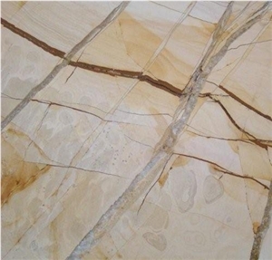 India Teak Wood Marble Slabs & Tiles, India Yellow Marble