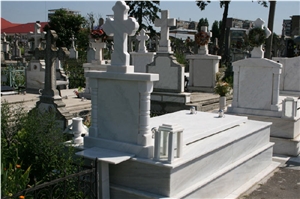 White Marble Monument,Cross Tombstone