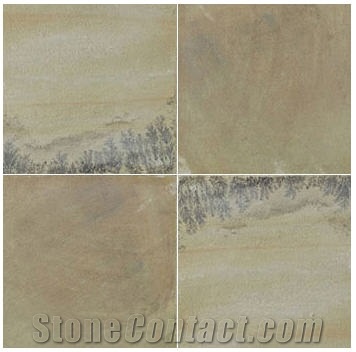 Mint Fossil Sandstone Slabs & Tiles, India Beige Sandstone