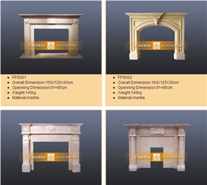 Beige Marble Fireplace Mantels