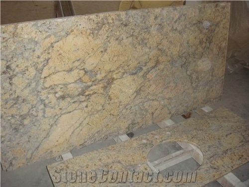 Diamond Like Flowers Granite Kitchen Countertops