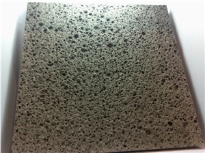 Grey Soapstone Tile with Hole
