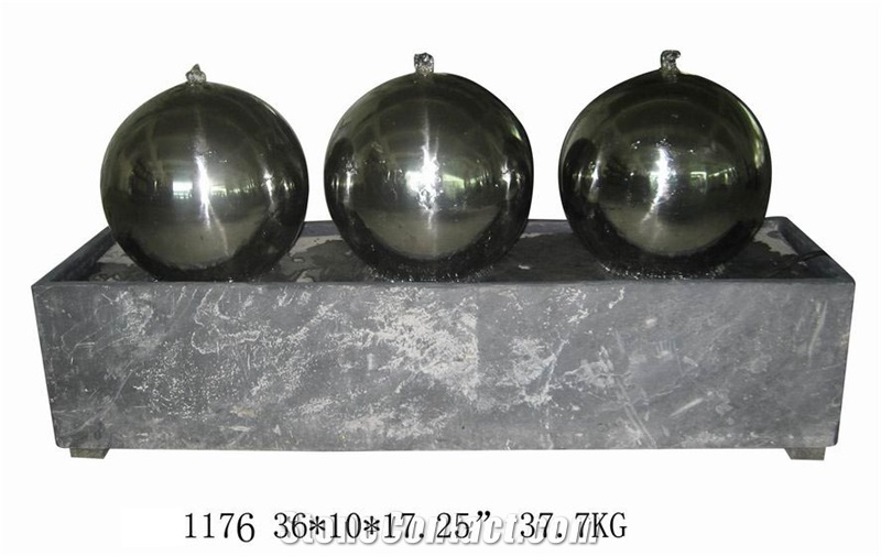 FSF1176 Outdoor Stone Fountian W/gazing Balls