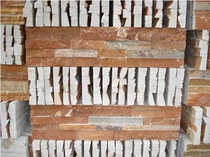 Wood Yellow Grain Color Cultured Stone Ledge Wall
