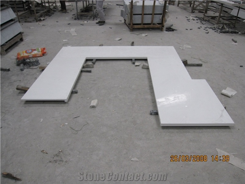 Pure White Artificial Stone Countertop