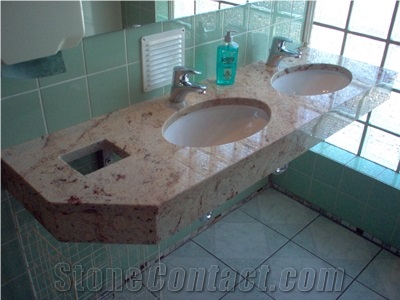 Vanitytop - Ivory Brown Granite, Pink Granite Bath Tops