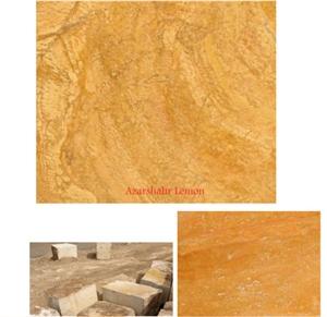 Azarshahr Lemon Travertine Slabs & Tiles, Iran Yellow Travertine