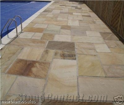 Mint Fossil Indian Sandstone Paving