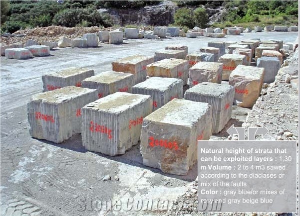 Pierre De Roquemaillere Limestone Blocks, Grey Limestone France Blocks
