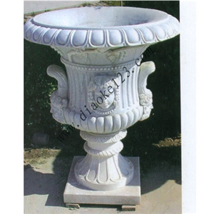 White Marble Flowerpot