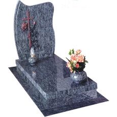 Blue Granite Funeral Monument 007