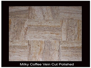 Milky Coffee Vein Cut Polished Travertine
