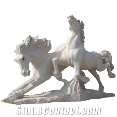 White Granite Horse Sculpture