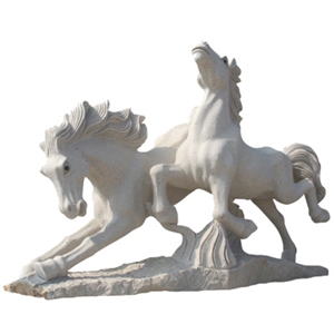 White Granite Horse Sculpture