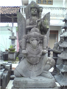 Black Basalt Vishnu Garuda Statue