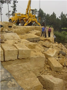 China Yellow Sandstone Block